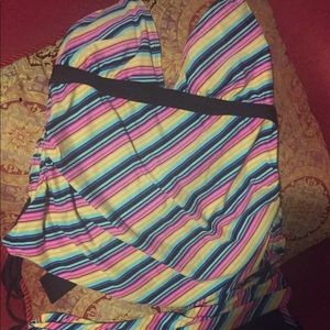 Joe boxer set rainbow shorts tankini halter